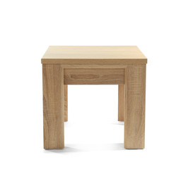 Wooden stool on white background