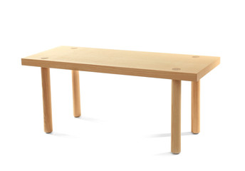 Fototapeta premium Wooden table on white background