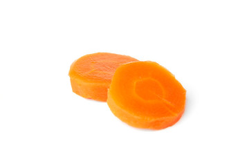 Canned carrot isolated on white background.