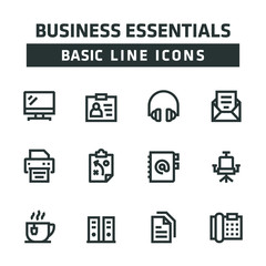 BUSINESS ESSENTIALS LINE ICONS
