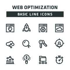 WEB OPTIMIZATION LINE ICONS