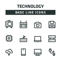 TECHNOLOGY LINE ICONS