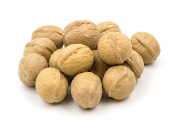 Walnuts isolated on white background