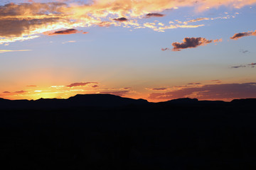 sunset in the mountains