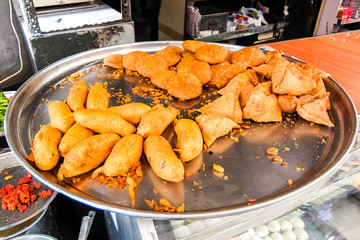 Snack shop on the street of Jodhpur, India.