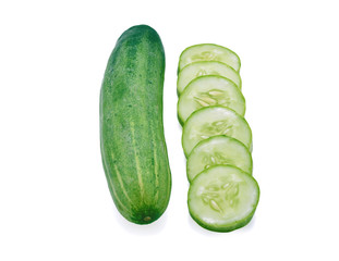 cucumber sliced isolated on white background