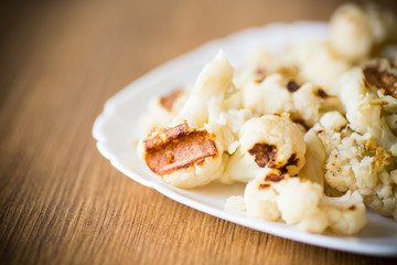 cauliflower, cooked without butter on the grill