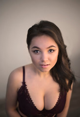 Portrait of a brunette in bra