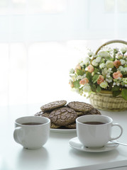 tea party with oatmeal cookies