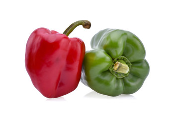 Fresh peppers isolated on white background.