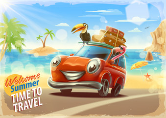 summer travel illustration