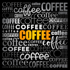 Obraz premium Coffee words cloud collage, concept background