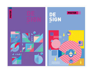 Minimalist Vector covers design Set. Cool geometric gradients shape. Futuristic Poster template.