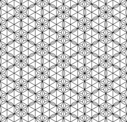 Seamless traditional Japanese ornament Kumiko.Black and white.