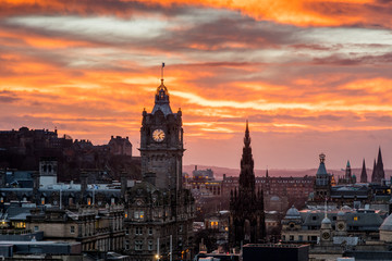 sunset in edinburgh