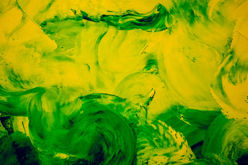 Yellow green painted texture. Abstract background.