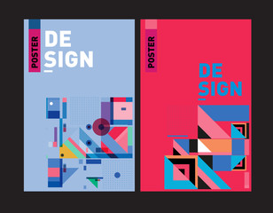 Minimalist Vector covers design Set. Cool geometric gradients shape. Futuristic Poster template.