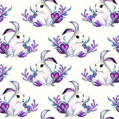 bunny easter pattern pastel seamless pattern