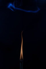 Match, smoke and flame