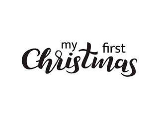 Vector illustration. My first Christmas lettering.