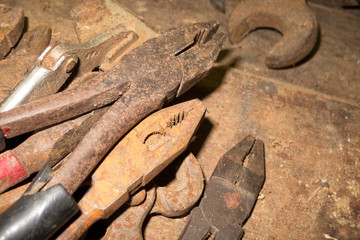 Dirty old pliers collection