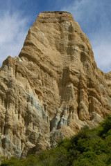 Clay Cliffs Omarama New Zealand. Limestone. Erosion