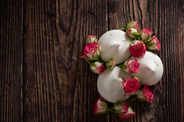 white meringue on a dark background