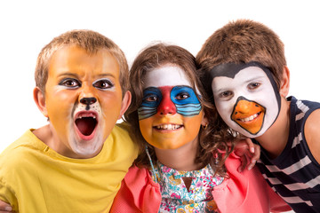 Kids with animal face-paint
