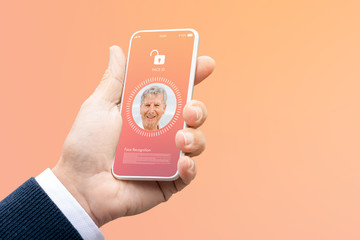 Man holding his smartphone