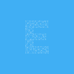 Vector Logo Letter E Dots Lines Detailed