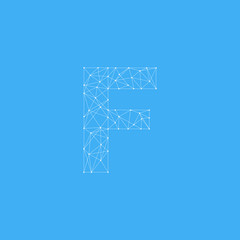 Vector Logo Letter F Dots Lines Detailed