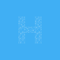 Vector Logo Letter H Dots Lines Detailed