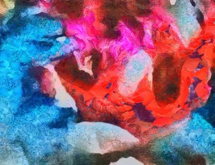 Vintage grunge background texture, abstract fancy oil pattern, shape colorful backdrop, simple design template in pastel color tones, close up macro concrete. HD wallpaper. Stock.