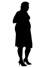 Figure of a fat woman on a white background