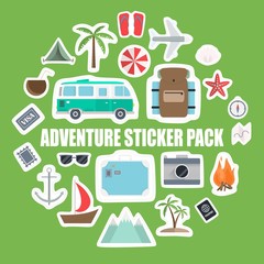 Traveling collection. Flat stickers
