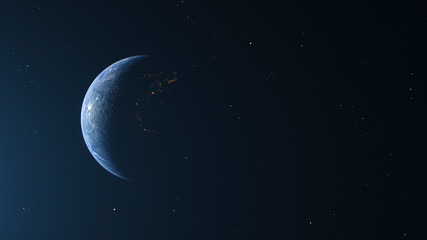The Planet Earth Left Side View For Background Motion Graphic Or Text