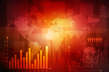 2d rendering Stock market online business concept. business Graph 