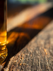 Irish Whiskey Bottle with Sun and Shadows