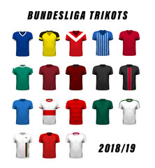 Bundesliga Trikots 2018/19 - obrazy, fototapety, plakaty