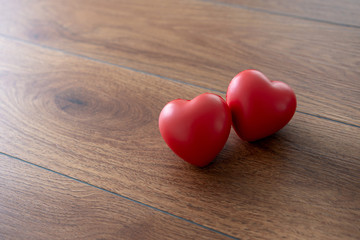 Valentine's Day Hearts On Weathered Wood table  Soft Romantic