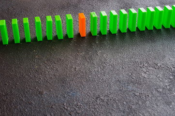 Domino effect. The concept of a weak link.