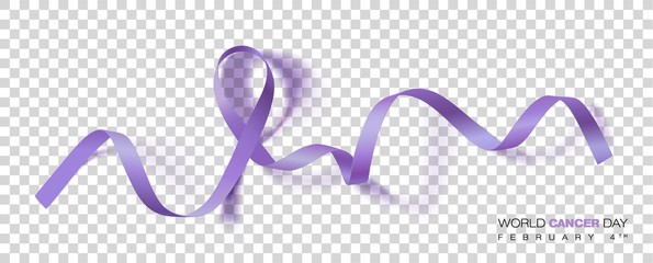 World Cancer Day concept. Lavender Ribbon. Vector Illustration. © irkus