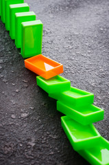 Domino effect. The concept of a weak link.