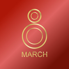 Gold metal number 8, consisting of doubled circles on a red background with a gradient.