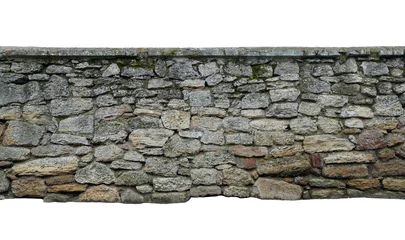 Foto op Canvas old wall of stone shell rock of arbitrary shape. isolated image © tka4
