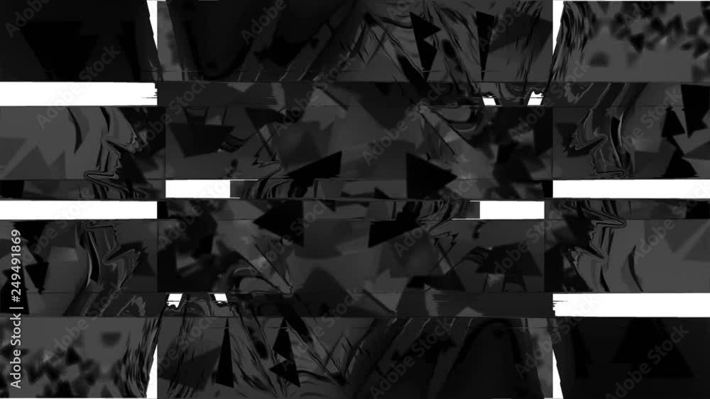 Poster dynamic glich video, bad tv signal of display, 3d rendering computer generated background