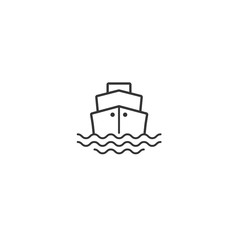 Ship or steam boat flat icon isolated on whit
