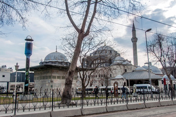 Fototapeta na wymiar Istanbul, Turkey, 29 January 2019: Kaptani Derya kilic Ali Pasa Mosque and Fountain, Architect Sinan 1580, Tophane,