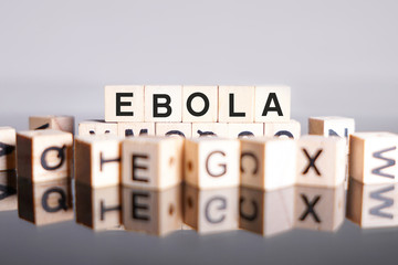 Ebola word cube on reflection