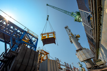 loading lifting of the gantry crane to delivery the goods or shipment or equipment and materials...